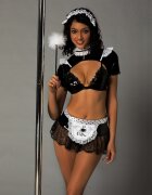 STD Costum Sexy Menajera 8 Piese Negru/Alb S
