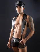 STD Costumatie Handsome Policeman 4 Piese Negru S-L