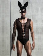 STD Costumatie Sexy 3 Piese Bunny Man Negru S-L