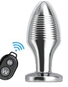 STD Dop Anal Remote Control 10 Moduri Vibratii Metal USB Argintiu 7.5 cm
