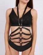 STD Harness Leather Lady Piele Ecologica Negru S-L