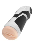 STD Masturbator Electric Pussy 9 Moduri Vibratii 9 Moduri Suctiune USB TPE Realist Negru 25.5 cm