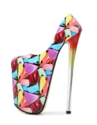 STD Pantofi Sexy Foarte Inalti Imprimeu Multicolor Marime 43