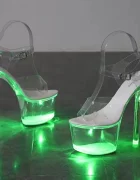STD Sandale Transparente cu Lumini in Platforma si Toc Marime 41