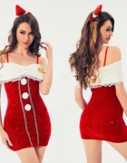 STD Set 4 Piese Santa’s Little Tease Rosu S-L