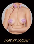 STD Set Acoperitoare Sfarcuri si Choker Sexy Hearties Roz