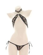 STD Set Lenjerie 2 Piese Animal Print cu Inel S-L