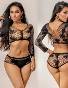 STD Set Lenjerie 2 Piese Yombin Negru S-L