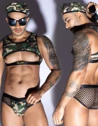 STD Uniforma 4 Piese Militar Sexy Verde S/M