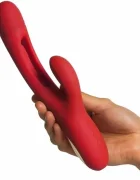STD Vibrator Iepuras Rouge 7 Moduri Vibratii 7 Moduri Pulsatorii Silicon USB Rosu 24.2 cm