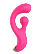 STD Vibrator Rabbit Sani 10 Moduri Vibratii 10 Moduri Rotatii pentru Stimulatorul Clitoridian Silicon USB Magnetic Roz 17.7 cm