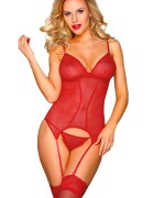 Sunspice Set Lenjerie Seducatoare Mesh 3 Piese Rosu S-L