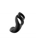 SVAKOM Inel Dublu de Penis Benedict cu Stimulator Perineu 5 Moduri Vibratii Silicon USB Negru