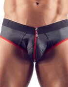 Svenjoyment Bikini Jock cu Fermoar Negru/Rosu S