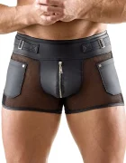 Svenjoyment Boxeri Barbati din Plasa cu Fermoar Frontal Negru M