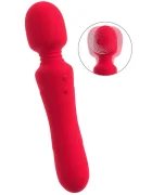 Sweet Smile Vibrator Super Powerful Wand 10 Moduri Vibratii Silicon USB Rosu 24.5 cm
