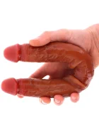 TOY JOY Dildo Dublu Realist Foreskin Silicon Premium Strat Dublu Natural 35 cm