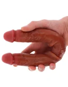 TOY JOY Dildo Dublu Realist Foreskin Silicon Premium Strat Dublu Natural 40 cm