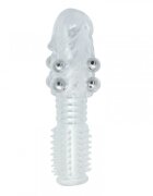 TOYZ4LOVERS Prelungitor Penis Timeless Super Stretch Transparent cu Perle Stimulatoare