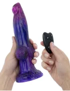  Vibrator Mythical Mates Alien Thrusting Remote Control Silicon USB Mov/Albastru 24 cm