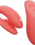 WE-VIBE Vibrator pentru Cupluri Chorus We Vibe Bluetooth Control Mobile App Silicon USB Coral
