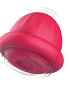 XOCOON Stimulator Clitoris Pearl Pulse Rotating and Vibrating Silicon USB Rosu 6.5 cm