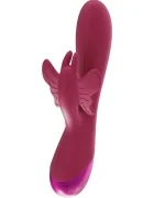 XOCOON Vibrator Butterfly Love 10 Moduri Vibratii Silicon USB Rosu Burgundy 19.5 cm