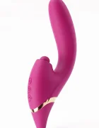 XOCOON Vibrator Triple Thrill Climaxer 10 Moduri Vibratii 7 Moduri Impingere 3 Moduri Pulsatorii Silicon USB Burgundy 22 cm