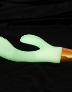 YOU2TOYS Vibrator Iepuras Glow in The Dark 10 Moduri Vibratii Silicon USB IPX 7 Alb 19.5 cm