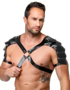 ZADO Harness Barbati din Piele Naturala cu Accesorii metalice Negru S-L
