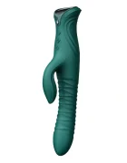 ZALO Vibrator Rabbit Mose 2 Thruster+Heating App Control Silicon USB Magnetic Verde 25.8 cm