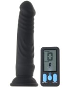 ZEUS Vibrator E-Stim Pro Remote Control 5 Functii Vibratii + Electrosocuri Silicon USB Negru 20.3 cm