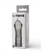A-toys Manșon pentru penis Dond pentru îngroșare și stimulare intensă texturat cu striații transparent 14.5 cm