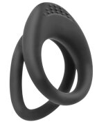 ADDICTED TOYS Inel dublu pentru penis Textured Double Cock Ring texturat pentru stimulare intensă 3.7 - 4.5 cm negru