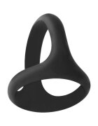 ADDICTED TOYS Inel triplu pentru penis Triple Cock Ring din silicon diametru 4.5 - 5.2 cm negru