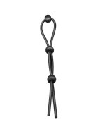 ADDICTED TOYS Inel triplu pentru penis Triple Lasso Cock Tie din silicon flexibil și ajustabil negru
