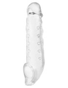ADDICTED TOYS Manșon pentru penis Extend Your Penis Length M pentru extensie și îngroșare design cu puncte 21 cm transparent