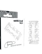 ADDICTED TOYS Manșon pentru penis Rings Set For Penis pentru îngroșare și stimulare textură cu bile și puncte lungime 7.2 cm transparent
