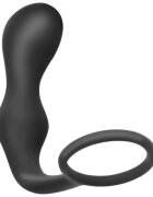 ADDICTED TOYS Plug anal cu inel pentru penis Anal Plug with Ring Model 3 diametre 2.8 - 3 cm din silicon negru