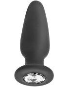 ADDICTED TOYS Plug anal Jewel Anal Plug M bază cu cristal lungime 10.4 cm diametru 3.4 cm (mediu) din silicon negru
