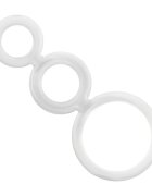 ADDICTED TOYS Set 3 inele pentru penis conectate Rings Set din TPR diametre progesive 2.8 - 5 cm alb transparent