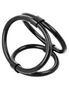 ADDICTED TOYS Set 3 inele pentru penis conectate Triple Cock Ring din silicon diametre 4.5 - 6 cm negru