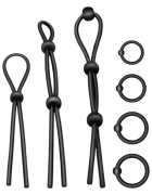 ADDICTED TOYS Set 7 inele pentru penis Flexible Cock Ring Set pentru susținerea erecțiilor din silicon culoare negru
