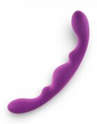 Alive Dildo dublu Luna pentru dublă penetrare din silicon hipoalergenic lungime 25 cm culoare mov