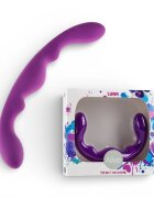 Alive Dildo dublu Luna pentru dublă penetrare din silicon hipoalergenic lungime 25 cm culoare mov