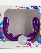 Alive Dildo dublu Luna pentru dublă penetrare din silicon hipoalergenic lungime 25 cm culoare mov
