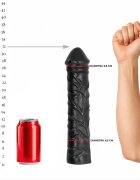 All Black Dildo - Giant Soft pentru penetrare tip fisting negru 32 cm