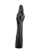 All Black Dildo gros Fist Giant în formă de mână pentru penetrare tip fisting lungime 36 cm diametru 8.5 cm material moale negru