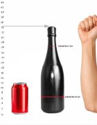 All Black Plug anal 14" în formă de sticlă de șampanie rezistent la apă lungime 34.5 cm diametru 9 cm negru