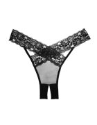 ALLURE Chilot sexy Desire Crotchless Panties design încrucișat cu dantelă și plasă culoarea negru mărime universală
